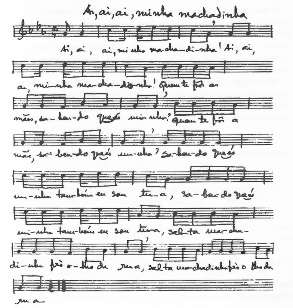 Partitura da música "Ai, ai, ai, minha machadinha!"